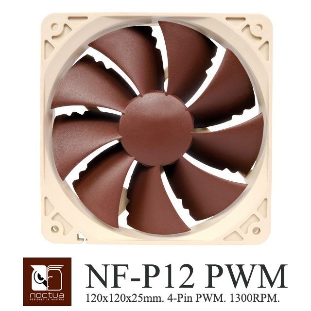 Noctua NF-P12 PWM 120mm / 1300RPM SSO 磁穩軸承靜音風扇-鋸齒形扇葉