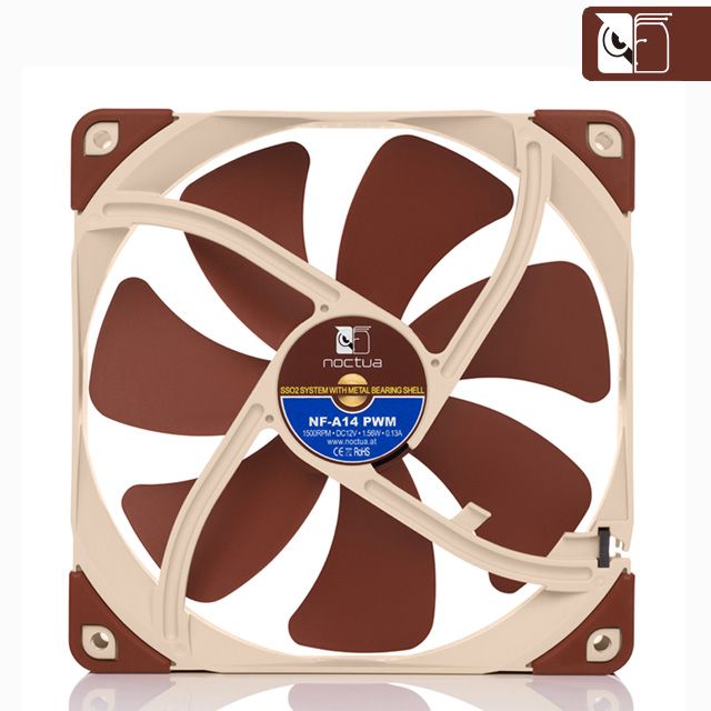 Noctua 貓頭鷹  NF-A14 PWM 14cm 4PIN PWM 1500轉速 靜音風扇