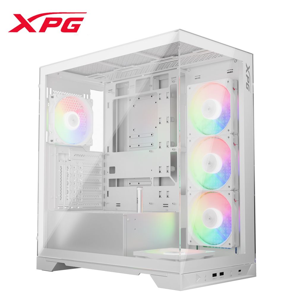 XPG  威剛 INVADER X (W) 背插式 / 雙玻璃 / 白色 / ARGB 風扇 x5  ATX 電腦機殼