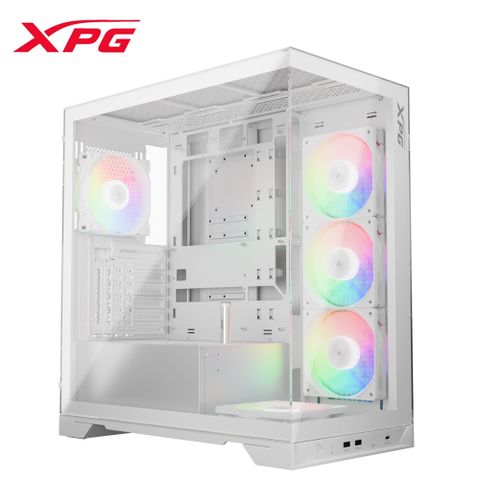 XPG 威剛 INVADER X (W) 背插式 / 雙玻璃 / 白色 / ARGB 風扇 x5 ATX 電腦機殼