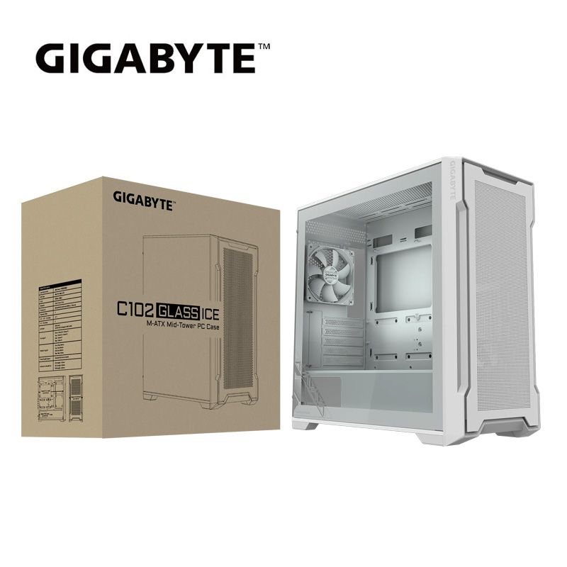 GIGABYTE 技嘉  C102 GLASS ICE 電腦機殼 (白)