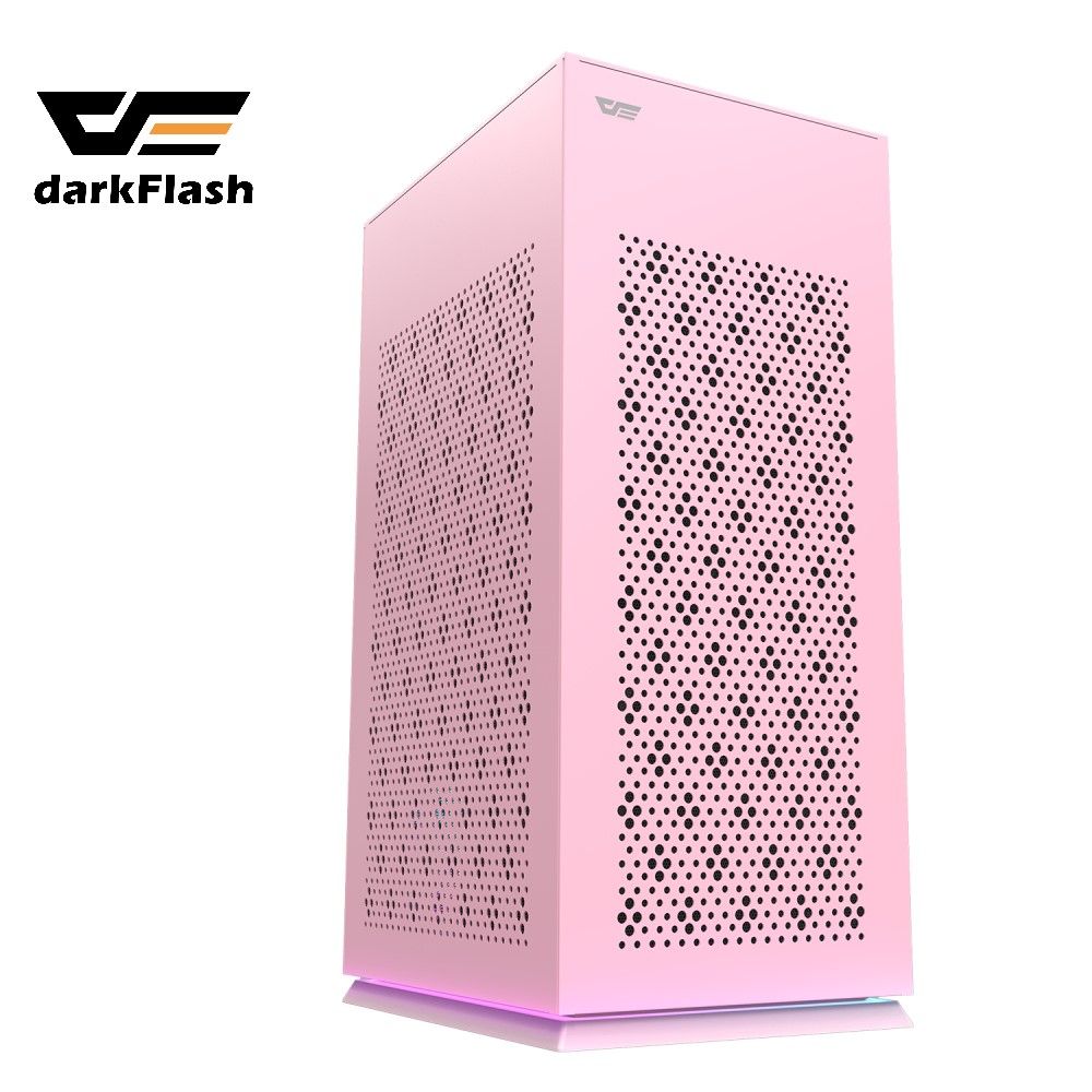 darkFlash 大飛  DLH21 粉色 ITX 電腦機殼 機箱 (含9公分排風扇)