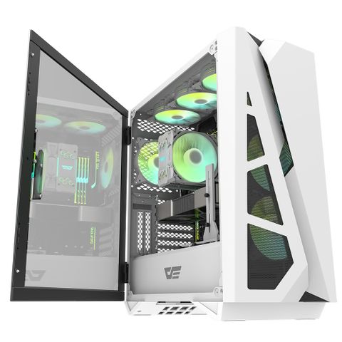 darkFlash大飛 DLZ31 純白款 旗艦款 ATX電腦機殼 機箱 (含4顆14公分A.RGB風扇)