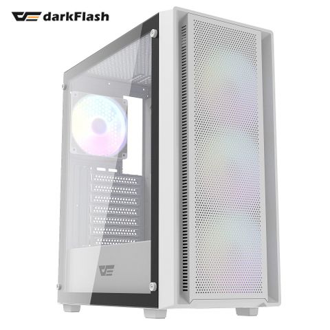 darkFlash 大飛 DK353 白色 ATX (含固光風扇*4可關燈) 電腦機殼