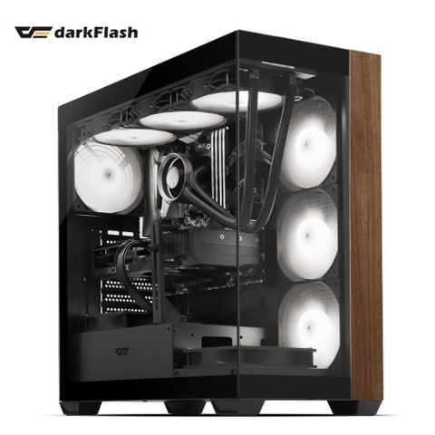 DS900 Wood質感木紋 ATX電腦機殼-黑色