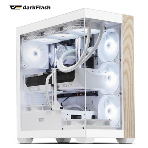 DS900 Wood 質感木紋 ATX電腦機殼-白色