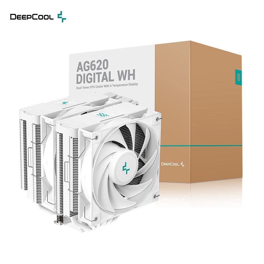 DEEPCOOL 九州風神 AG620 DIGITAL  WH 六熱管 溫度監控 LGA1851 / AM5 CPU 白色 散熱器