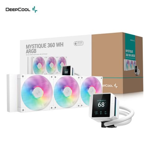DEEPCOOL 九州風神 MYSTIQUE 360 WH ARGB 水冷排 數位顯示 白色 CPU 散熱器