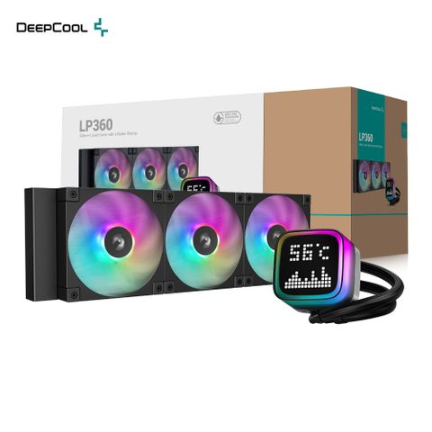 DEEPCOOL 九州風神 LP360 ARGB 360 水冷排 數位顯示 CPU 散熱器