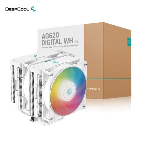 DEEPCOOL 九州風神 AG620 DIGITAL WH ARGB 六熱管 溫度監控 LGA1851 / AM5 CPU 散熱器