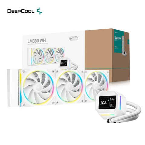 DEEPCOOL 九州風神 LM360 WH  一體式 360 白色 水冷排 2.4 數位顯示 CPU 散熱器