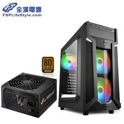 Sharkoon 旋剛 馭風者RGB 機殼+全漢 聖武士 550W 銅牌 電源