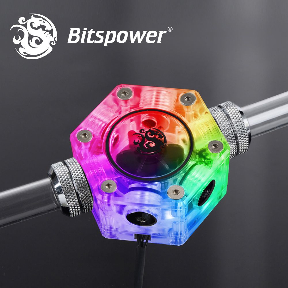 Bitspower 六角造型多向連通型水流計Digital RGB 燈效