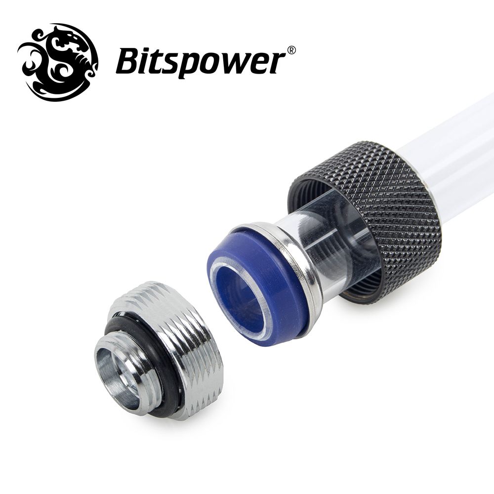 Bitspower Advanced G1/4 加強型外徑14mm硬管接頭 (黑色四枚組)