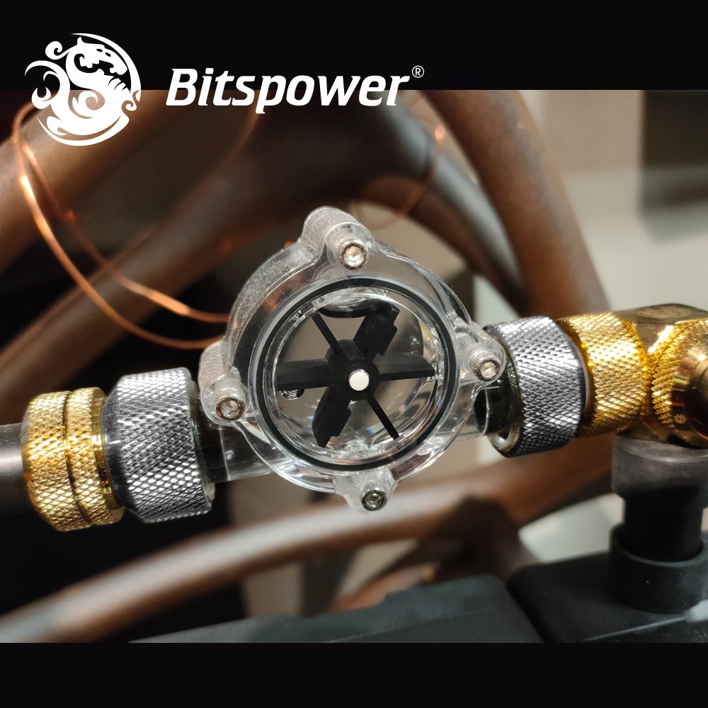 Bitspower 簡易型水流計 (銀色接頭)