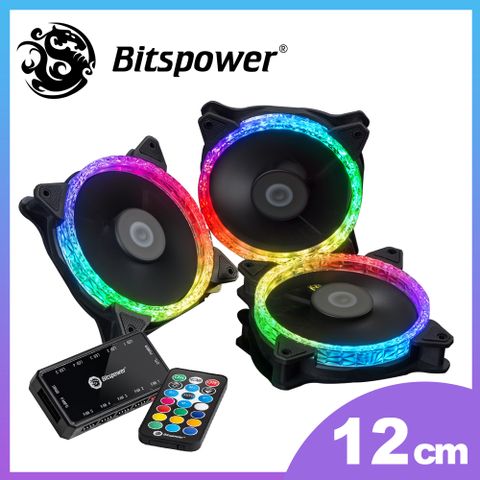 【Bitspower】Notos Xtal 120 鑽石紋電腦散熱風扇（三枚組含控制器）