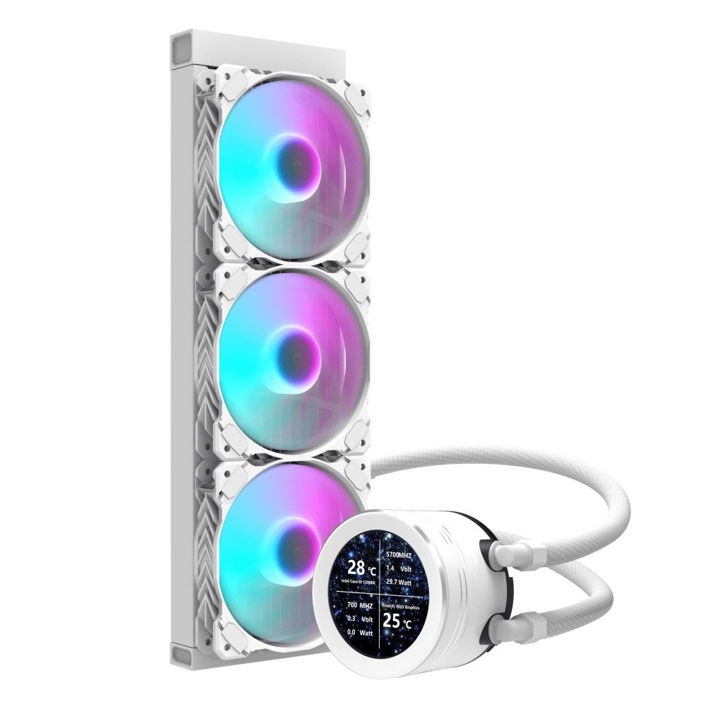 darkFlash 大飛 Nebula DN360S 一體式水冷 LCD 白色 水冷散熱器