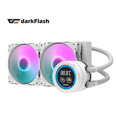 darkFlash 大飛 Nebula DN240D 一體式水冷 LCD 白色 水冷散熱器  (數位顯示屏)
