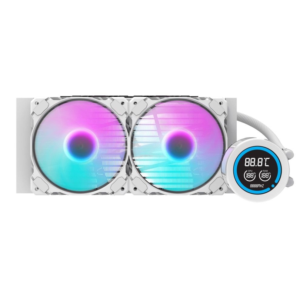 darkFlash 大飛 Nebula DN240D 一體式水冷 LCD 白色 水冷散熱器  (數位顯示屏)