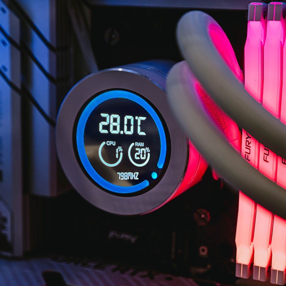 darkFlash 大飛 Nebula DN240D 一體式水冷 LCD 白色 水冷散熱器  (數位顯示屏)