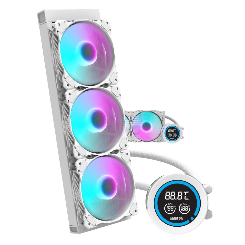 darkFlash 大飛 Nebula DN360D 一體式水冷 LCD 白色 水冷散熱器  (數位顯示屏)