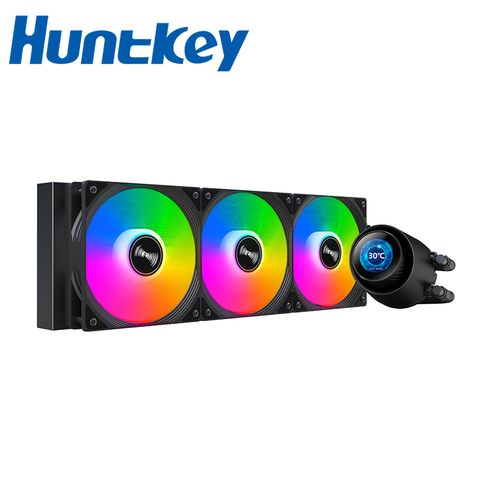 Huntkey 航嘉 GX360R 巨齒鯊 ARGB水冷扇(黑)