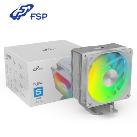 FSP 全漢 NP5-WA 12cm ARGB 風扇 單塔式 四熱管 CPU 白色 散熱器