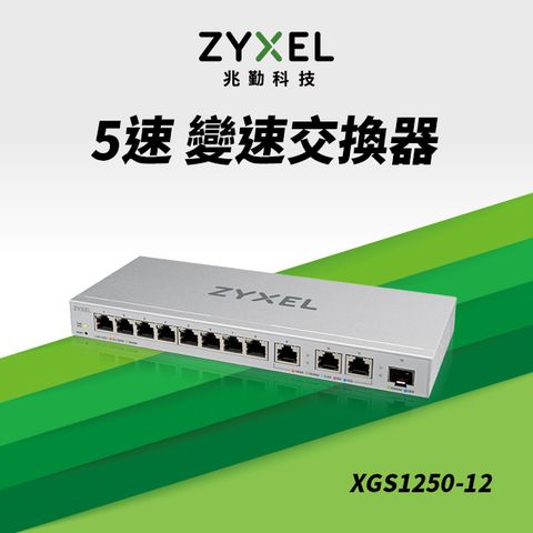 Zyxel合勤 XGS1250-12 簡易網管型12埠SFP 10G光纖 Multi-Gigabit乙太網路交換器
