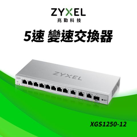 Zyxel 兆勤 12埠MULTI GIGA簡易網管交換器 10G高速 SFP光纖