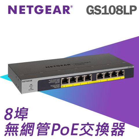 NETGEAR GS108LP 8埠 PoE交換器