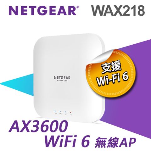 NETGEAR WAX218 WiFi 6 吸頂壁掛式 AX3600 商用雙頻無線AP