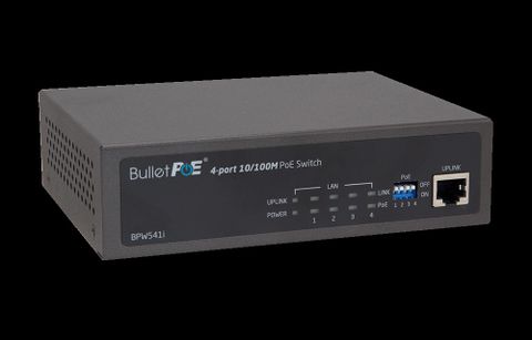 BulletPoE BPW541i-65W 4-PORT 10/100Mbps PoE Switch 網路電源交換器