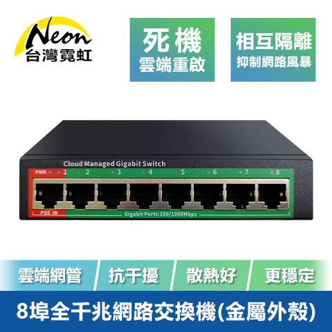 台灣霓虹 8埠全千兆網路交換機 8port 交換器