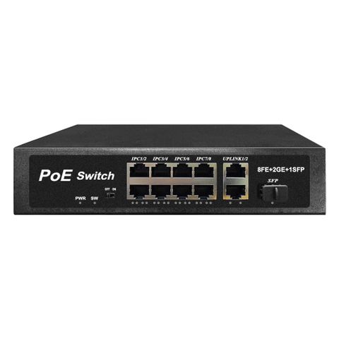 POE8M+2G+1SFP 120W 11埠POE光纖交換機