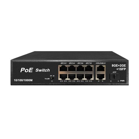 全千兆10埠POE光纖交換機