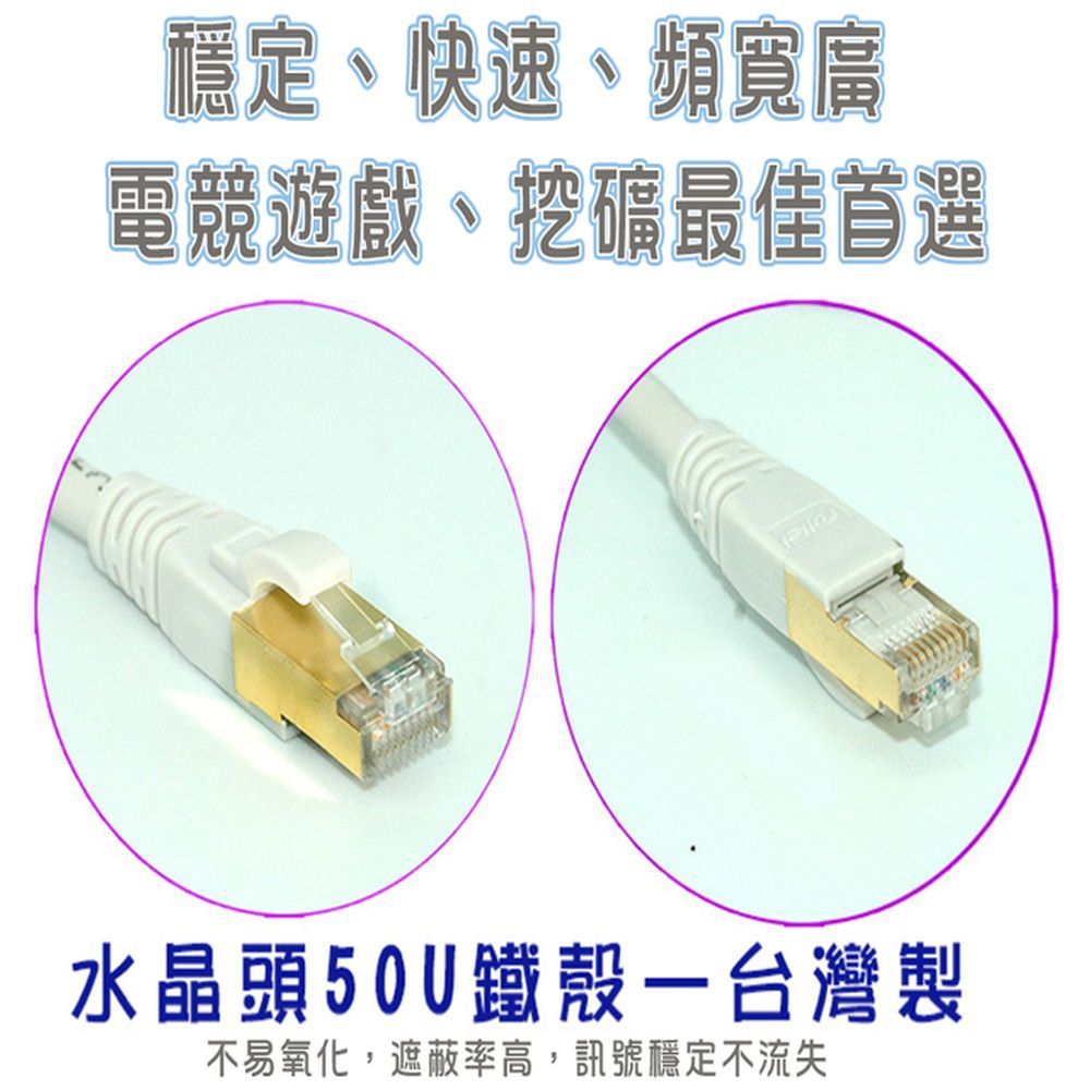 FUJIEI 富吉 台灣製~ CAT.6A 超高速傳輸網路線1M