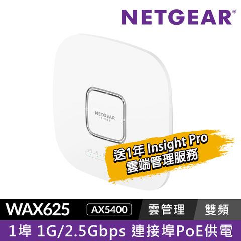 NETGEAR WAX625 Insight 雲端管理 WiFi 6 商用無線AP