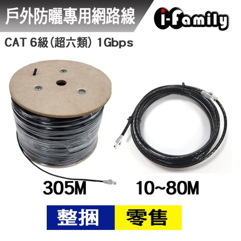 I-Family 宇晨 cat6  防曬防拉附鋼絲 戶外專用網路線