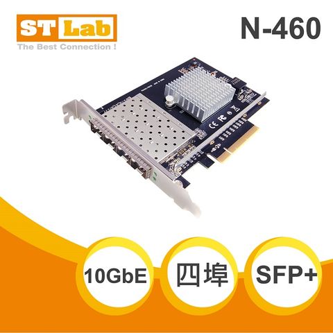 【ST-Lab】10GbE 4埠 SFP+光纖網路卡(N-460)