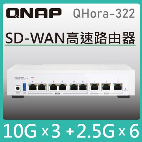 QNAP 威聯通 QHora-322新世代 3 x 10GbE SD-WAN 高速路由器