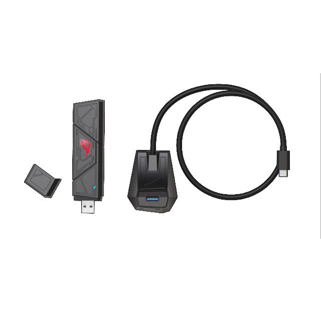 ASUS 華碩 ROG USB-BE92 BE6500 三頻 WiFi 7 USB 網路卡 (即插即用/支援MLO/ WIFI7 Router搭配/附TypeC延伸底座)