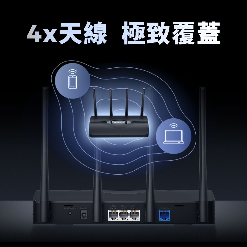 Mercusys 水星 MR27BE WiFi 7 BE3600 雙頻 2.5 Gigabit 無線網路路由器(Wi-Fi 7 分享器/MOD/VPN)