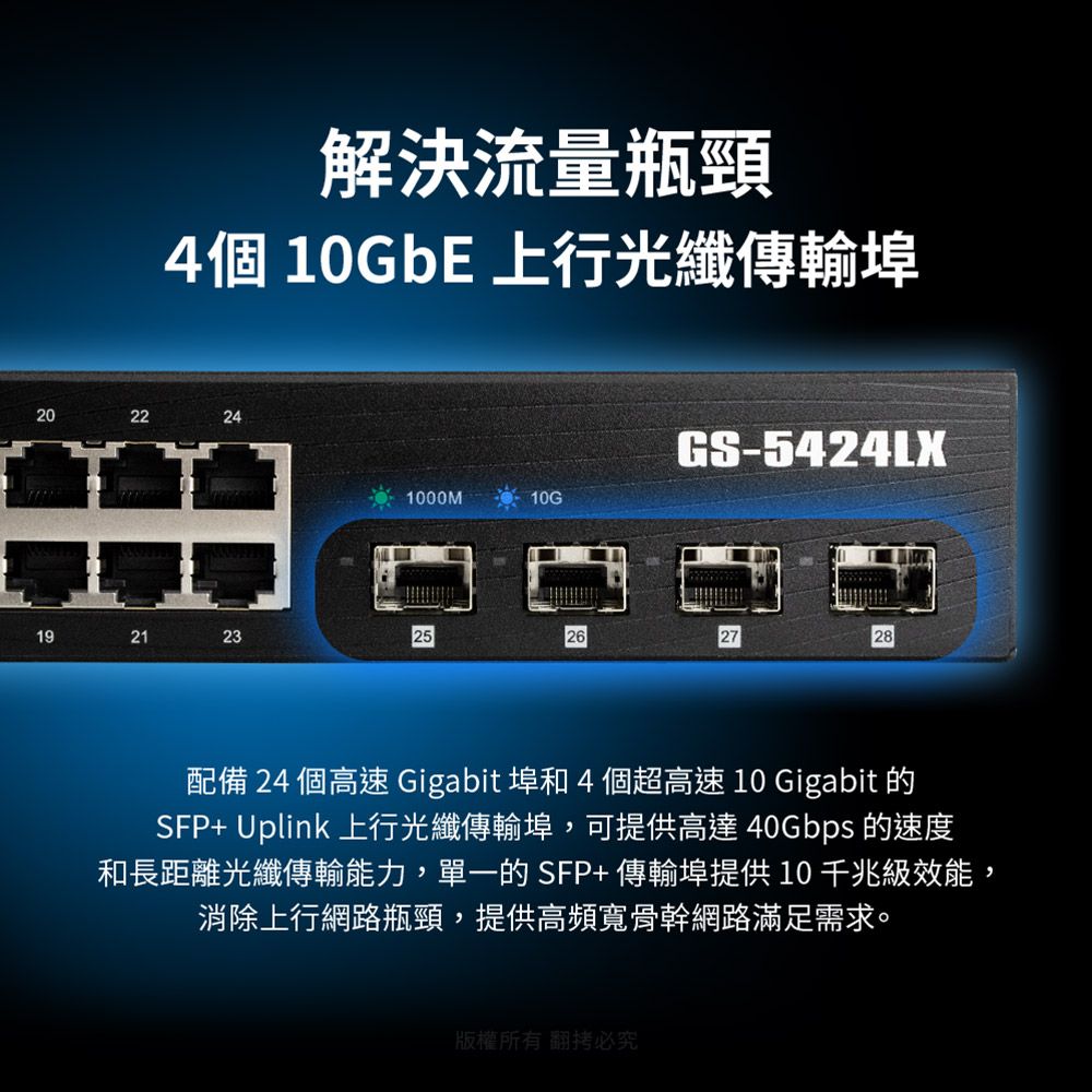 Edimax 訊舟 28埠Gigabit智慧型網路管理交換器(含4埠10 Gigabit SFP+傳輸埠) (台灣製)