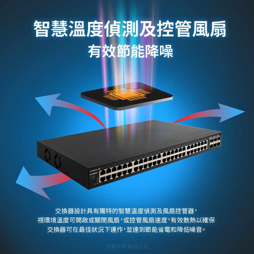 Edimax 訊舟  54埠Gigabit智慧型網路管理交換器(含6埠 10 Gigabit SFP+傳輸埠) (台灣製)