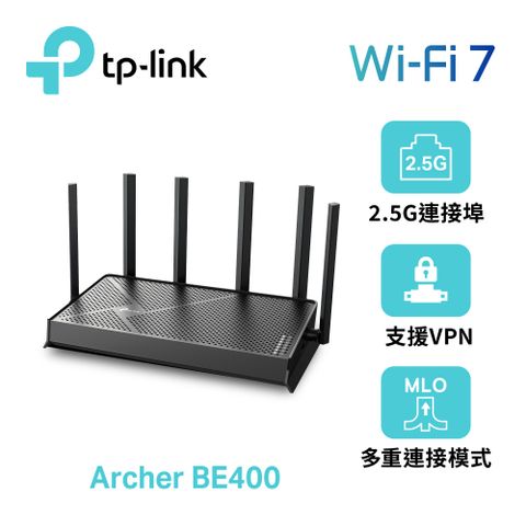 TP-Link 【TP-LINK】Archer BE400 Wi-Fi 7 BE6500 雙頻無線網路路由器