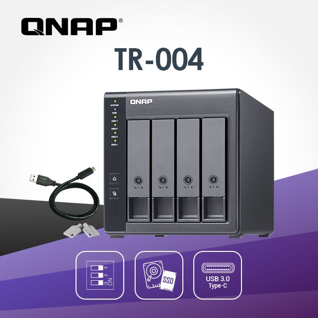 QNAP 威聯通TR-004 4-bay USB 3.2 Gen 1 RAID 磁碟陣列外接盒- PChome