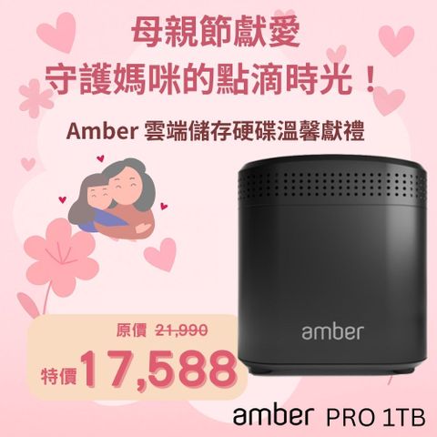 Amber 私有雲端儲存裝置 內建硬碟1TB x 2 + AC2600 Wi-Fi寬頻分享器