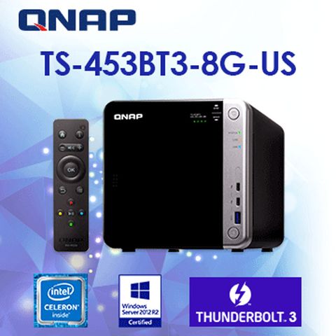 [Seagate NAS碟(3年保) 8TB*2] QNAP TS-453BT3-8G NAS (4Bay/Intel/8GB)