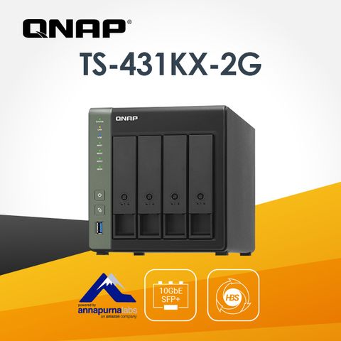 [Toshiba N300 NAS碟 8TB*2] QNAP TS-431KX-2G 4Bay NAS