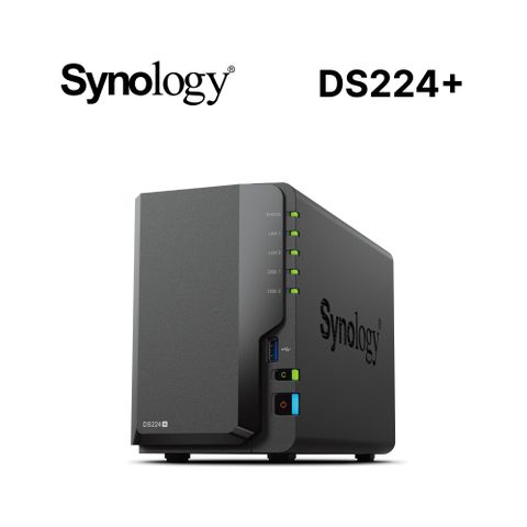 [搭希捷IronWolf 8TB*2] Synology 群暉科技 DiskStation DS224+ (2Bay/Intel/2GB) NAS 網路儲存伺服器